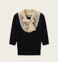 French Chic 2-in-1 Bow Tie Knit Top